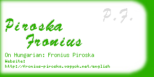 piroska fronius business card